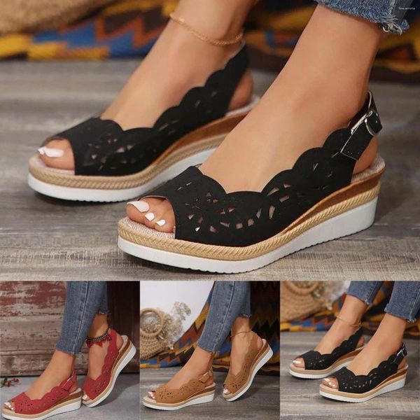 Scarpe casual Sandali robusti da donna per pedicure estivo con zeppa taglia 11