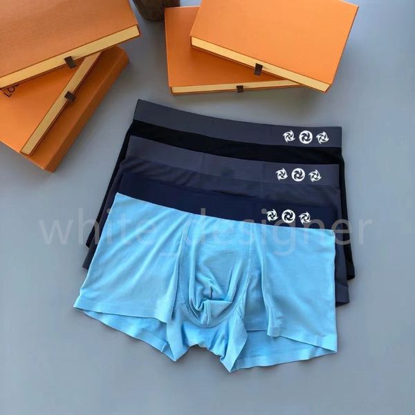 Designer de roupa interior homem boxer curto masculino macio cuecas homem luxo cinco marca confortável shorts boxer múltiplas cores boxers para homens listra faixa pant swag boxer