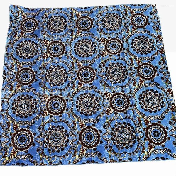 Sciarpe Sciarpa di seta twill arrotolata a mano manuale Donna Stampa di anacardi Involucri quadrati Echarpe Foulard arricciati Femme Bandana Hijab 90CM