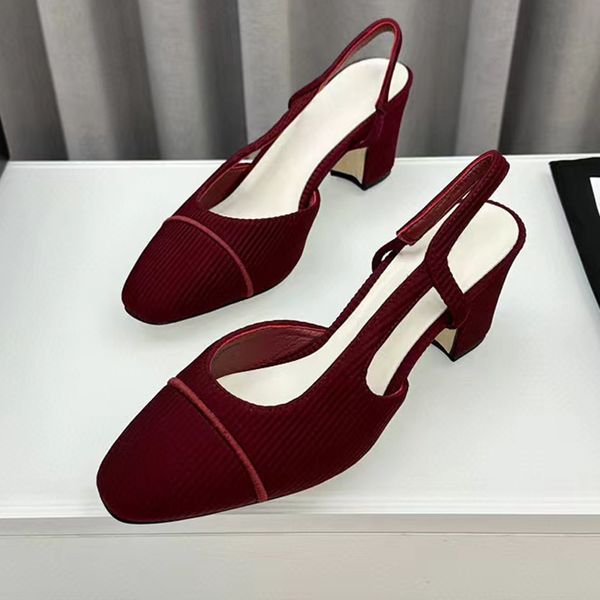 Hot Sale Women Chunky Heel Sandalen Sommer Neu ankommen hochwertige echte Leder -Innensohle und Außensohle weibliche klassische Slingback High Heels weiblich