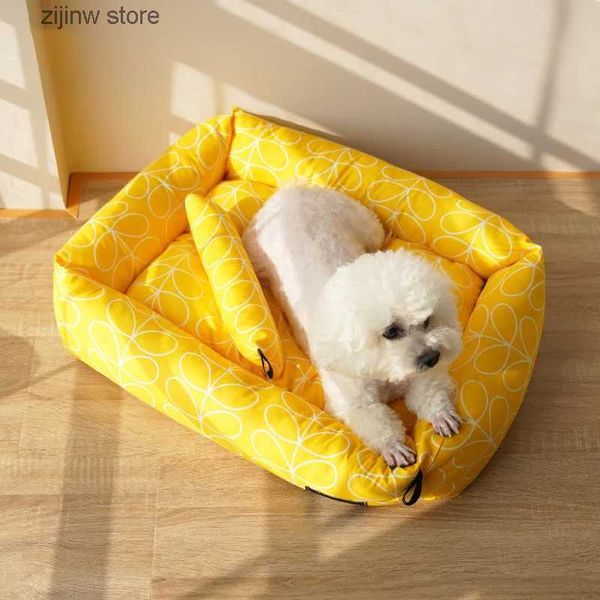 Canis Canetas Cama de Cão para Pequenos Cães Grandes Luxo Quatro Estações Cat Mat Dupla Face Disponível Engrossar Soft Dog Sofá Pet Suprimentos com Y240322