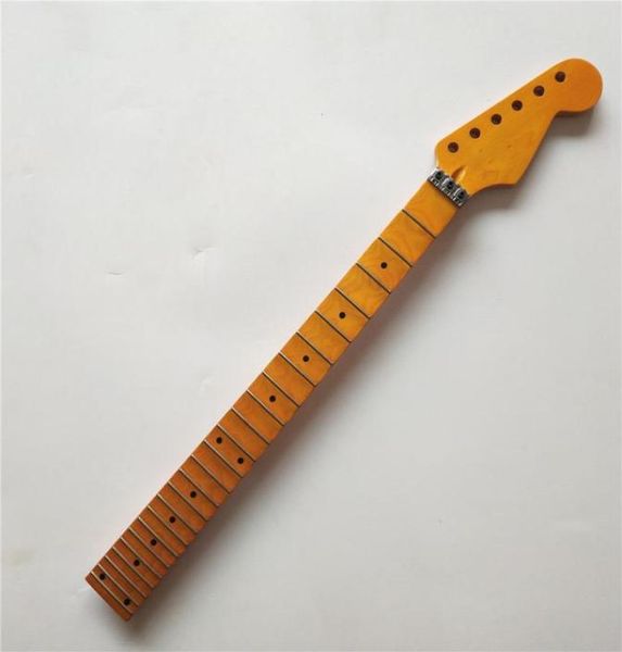 1 Stück neuer voll gewellter Gitarrenhals-Ersatz, 24 Bünde, Ahorn, ST-Stil, Floyd-Rosenmutter 6382276