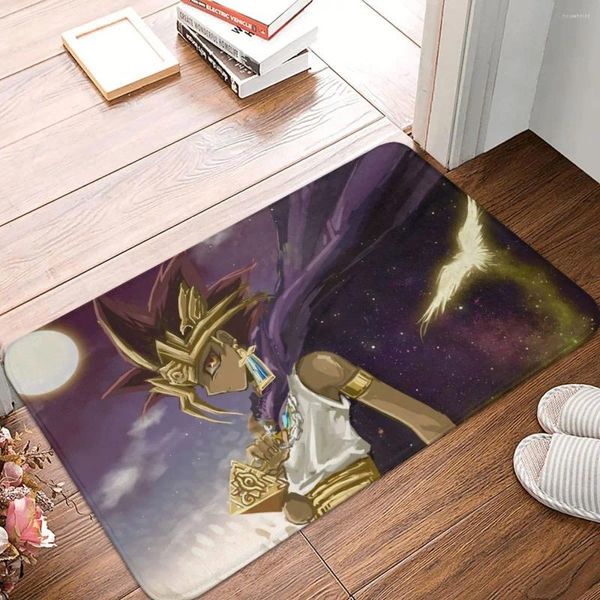 Tappeti YuGiOh Gioco di carte Zerbino antiscivolo Yami Wings Tappetino per bagno Camera da letto Tappeto di benvenuto Decorazione per interni