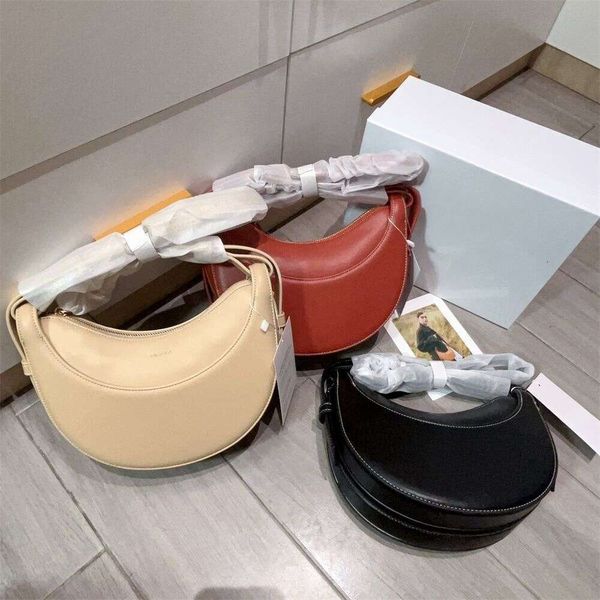 Top designer bolsa de luxo Polen meia lua saco curvo sela saco das mulheres couro genuíno crossbody pequena bolsa nas axilas 2024 nova moda polens bolsa de ombro