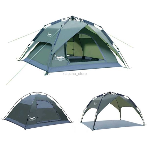 Tendas e abrigos Tenda de acampamento Desert Fox para 3 pessoas Tendas de cúpula automática pop-up instantânea Tenda à prova d'água com lona de piso Configuração rápida para família 240322