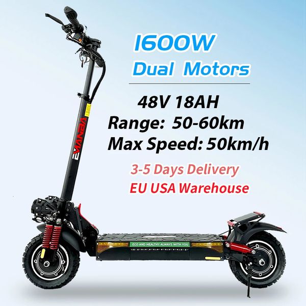 Emanba x4 2800W Мощные двойные моторные электрические кик -скутер 10 -дюймовый от дорожного шина e 5060 км 240306
