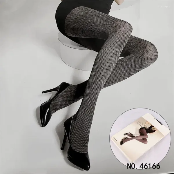 Kadın Çorap İlkbahar Sonbahar 200d Kalın Pantyhose Vintage Küçük Elmas Desen Jacquard Tayt Taytlar Zayıflamış Çoraplar
