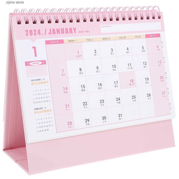 Calendario 12 settembre 2024 Calendario in sospeso Mese Agenda Planner Rilegatura a spirale Grande blocco regola Home Office Rosa Y240322