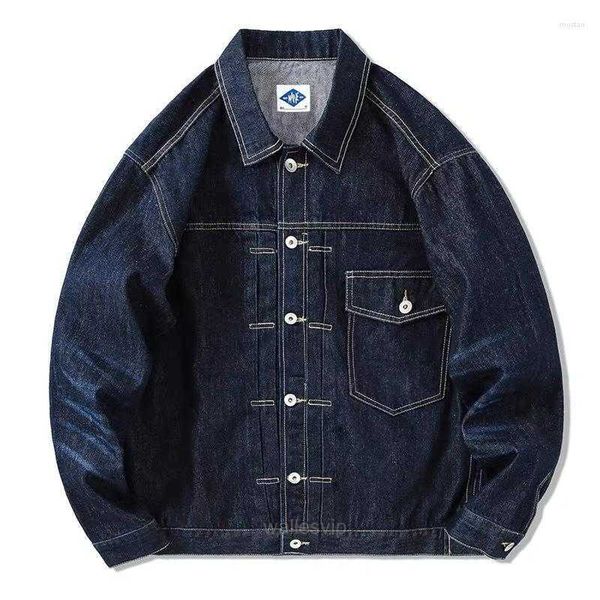 Giacche da uomo Giacca di jeans da uomo Yu Wenle con la stessa marca di marea Uniforme da baseball Street Punk Blu scuro Studente Parka maschile