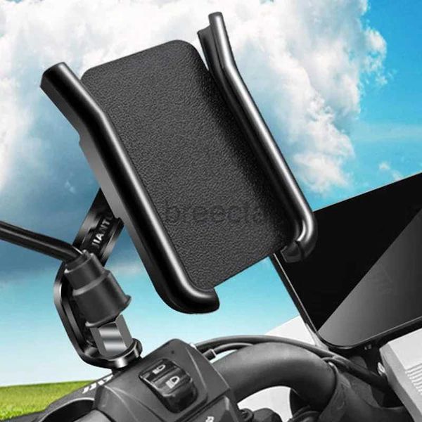 Suportes para montagens de telefone celular Suporte para guidão de motocicleta Espelho retrovisor Suporte para telefone Suporte de suporte para suporte de telefone celular para motocicleta Bicicleta Atacado 240322