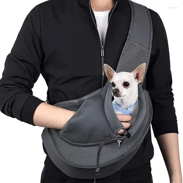 Portadores de gatos Dog Carrier Sling Pet Tote Bolsa Ombro Ajustável Lavável Soft Respirável Transporte para