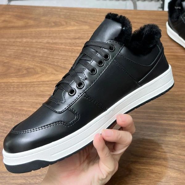 Sapatos casuais de couro preto feminino única frente tiras senhoras apartamentos mais veludo zapatos para mujeres dedo do pé redondo marrom sapato feminino