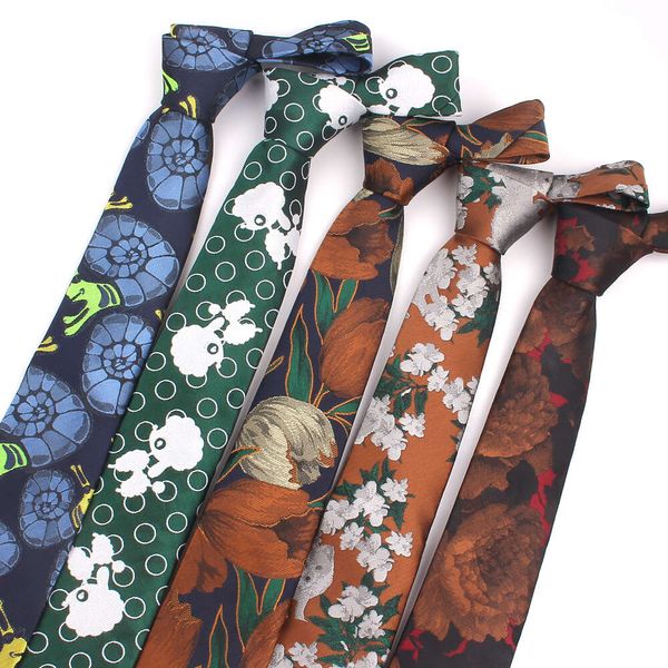 Jacquard Floral Men Women Classic Abita da uomo Ties Cash Neck Tie Fashion Skinny Necktie per Fare di matrimonio fai da te fai da te