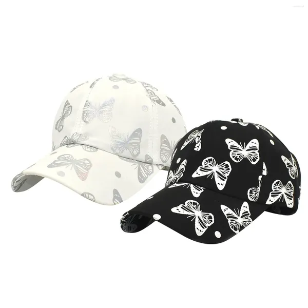 Berretti da baseball Cappello da donna Cappello da baseball con stampa a farfalla Versione coreana dell'anatra Visiera parasole alla moda Mushing Pretty Girl