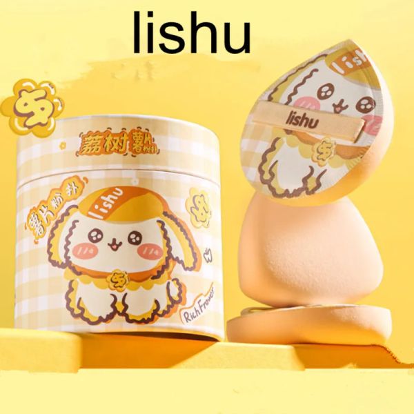 Puff lishu marshmallow almofada de ar fundação puff super macio não comer pó maquiagem liquidificador esponja molhado e seco dupla utilização