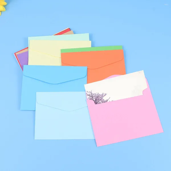 Geschenkpapier, 140 Stück, Briefpapier, Karten, Bonbonfarben, leere Umschläge, 8 cm, Mini-Solid-Po-Brief