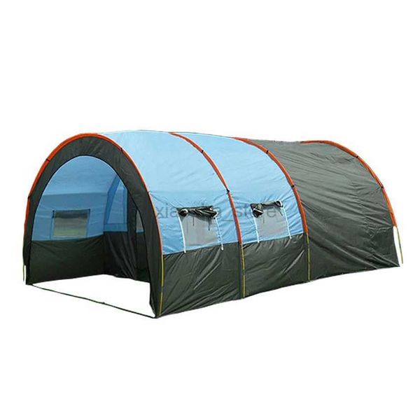 Tendas e abrigos Grande barraca de acampamento para 8-10 pessoas à prova d'água portátil ao ar livre piquenique família festa túnel equipamento de tenda dupla camada tenda 4 estações 240322