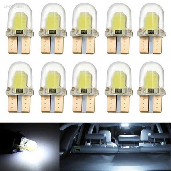Altre luci per auto Luce per auto 10 pezzi LED bianco T10 W5W COB Canbus silicone targa per auto lampadina prodotti per auto accessori per autoL204
