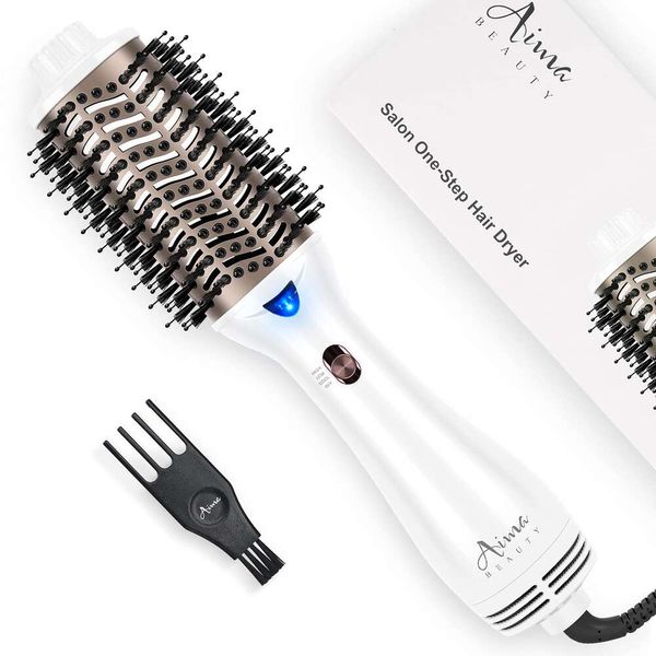 One Step Dryer Volumizing Air Brush, Föhn, Keramikglätter, Lockenwickler Hot Comb 4 in 1 Salon Ionic Hair Styling Tools, Weiß