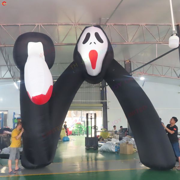 8x7m (26x23ft) com entrega livre de soprador Atividades ao ar livre arco preto de Halloween com sword halloween iluminação led infláveis arco fantasma