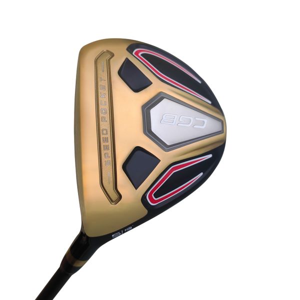 CGB Golf Fairway Holz, Gold, 3/5 Holz mit Graphitwellen für den Menschen, Golfclub mit erstklassigen regulären und steif