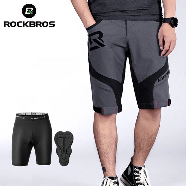 ROCKBROS 4D Pantaloncini da donna da uomo 2 in 1 con pantaloncini intimi separabili Pantaloncini da bici Arrampicata Corsa Pantaloni da bicicletta Ciclismo Trous 240313