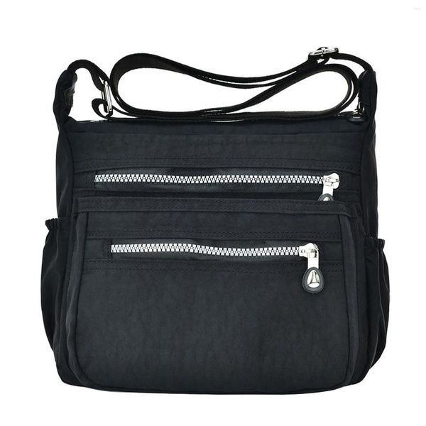 Bolsas de ombro Escola Office com bolsos para viagens ao ar livre Bolsa de compras para ginástica esportiva feminina Férias diárias Crossbody Nylon impermeável