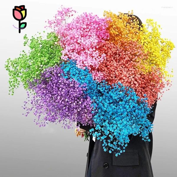 Fiori decorativi Mix naturale Mazzi di respiro del bambino Decorazione della festa nuziale Gypsophila essiccata Regalo di San Valentino Pianta artificiale Decorazioni per la casa