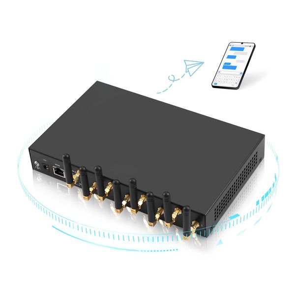 Modems 4G LTE 8 Antennenkanal High Gain Signal Wireless Modem Unterstützung Smpp Http API Datenanalyse und SMS-Benachrichtigungssystem Drop D Otmhn