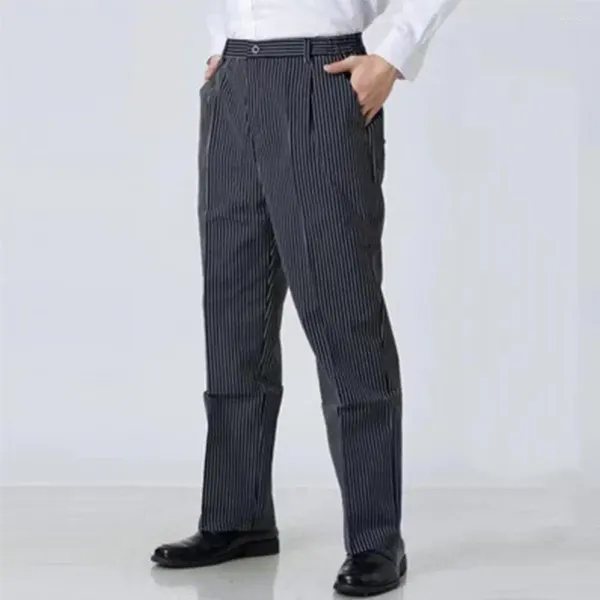 Pantaloni da uomo Pantaloni da cuoco Comodi unisex con elastico in vita Tessuto traspirante per servizio ristorante Tasche sicure Cuochi