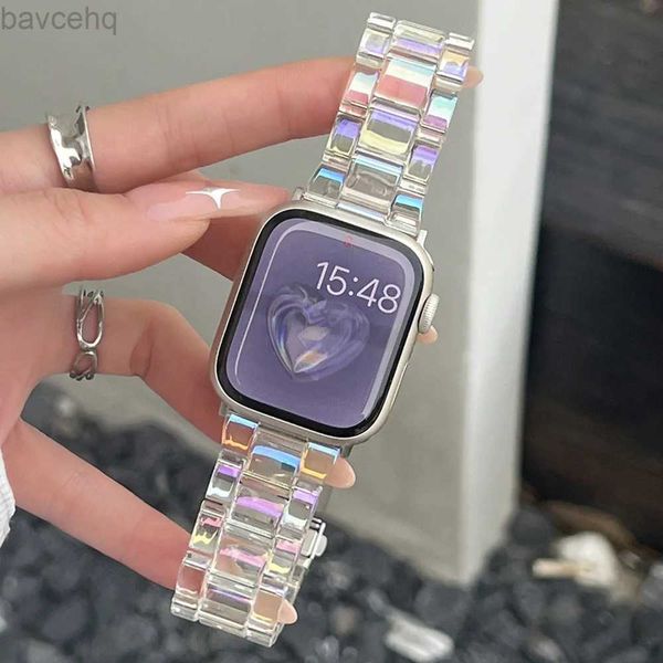 İzle Bantları Seri 9 8 7 6 5 4 3 2 Bant 41mm 49mm Correa Şeffaf Çelik Iwatch SE Ultra 2 44mm 40mm 45mm 24323