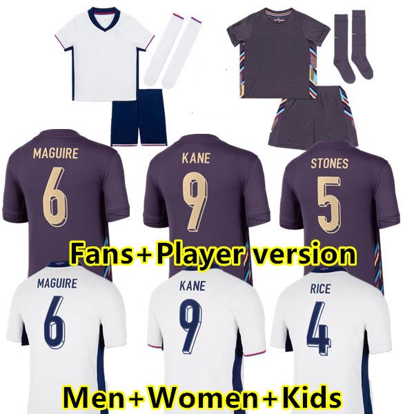 2024 Englands Soccer Jerseys Saka Rashford Kane Foden Sterling 24 25 Grealish Mount Bellingham Tripptier Gallagher Stones Homens Mulheres Jogadores Crianças Camisa de Futebol S-4XL