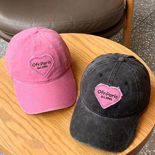 Visiere Berretto da baseball ricamato Love per le donne Cappellini snapback in cotone lavato vintage Cappelli con visiera per sport all'aria aperta Hip Hop Gorras Para Mujer