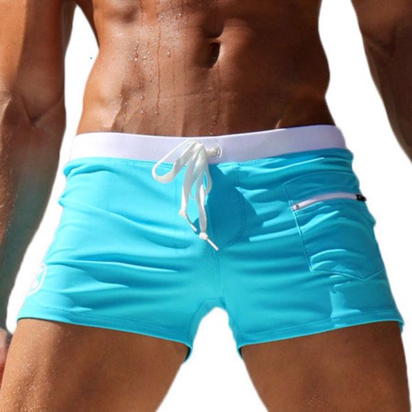 Aqux Bademode Badehose Sexy Männer Schwimmen Boxer Trunk Homosexuell Badeanzug Strand Pool Mann Badeanzug Taschendesign Niedrige Taille