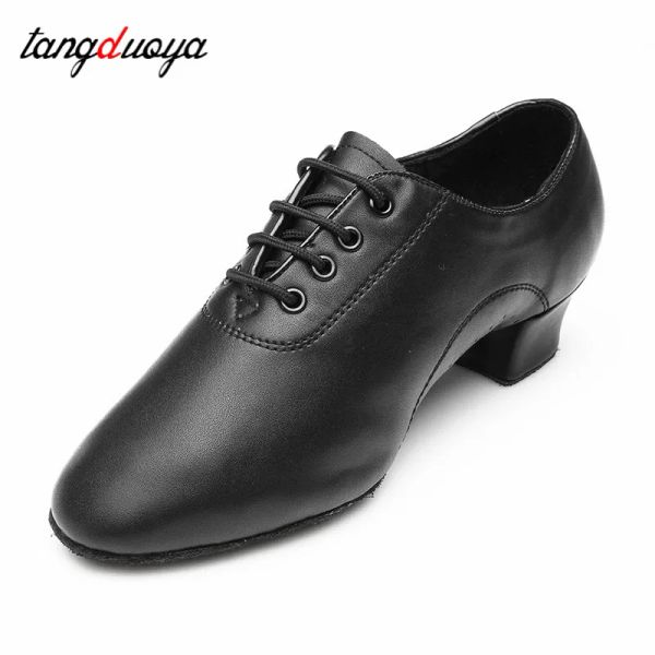 Sapatos sapatos de baile de dança latina de novo masculino Sapatos de dança latina para homens menino Kids Dance Sneakers Jazz 3,5cm Saltos tamanho 2445