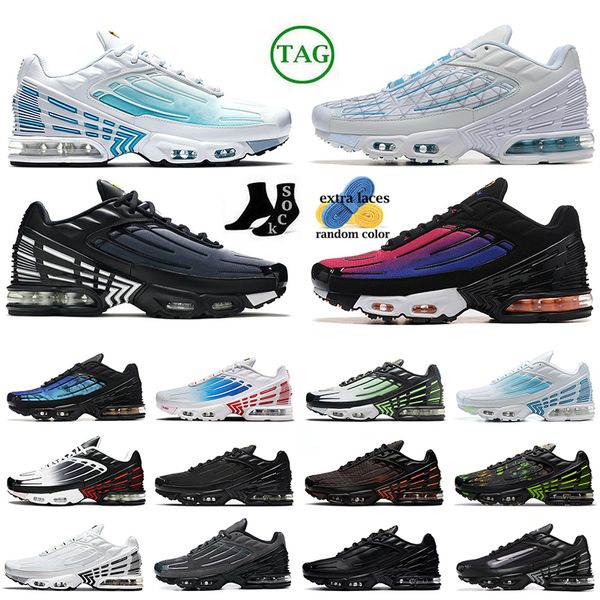 Original Herren Große Größe 12 Tn Plus 3 Laufschuhe Tuned Cushion Utility Purple Gold Obsidian Hyper Laser Blue Triple Black White Tns Athletic Outdoor Trainer 46