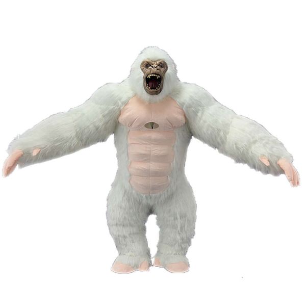 Костюмы талисмана 2 м/2,6 м, белый костюм гориллы Iatable для взрослых, прогулочный талисман всего тела, надувное платье, наряд Kingkong для Хэллоуина