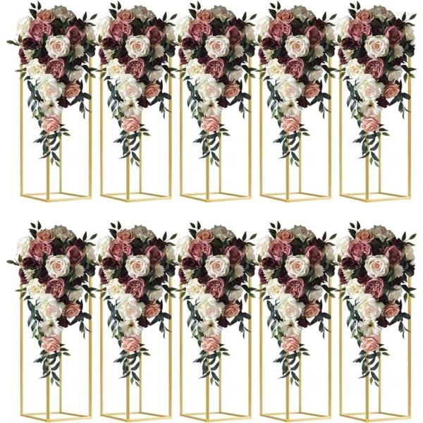 Vasos 31.5inch 10 PCS Gold Centerpiece Decorações de mesa para casamentos festa de casamento decoração cerimônia rack frete grátis