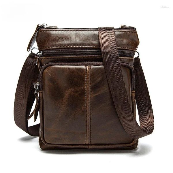 Tasche männer Messenger Taschen Echtes Leder Umhängetasche Kleine Männliche Echte Kuh Schulter Handtasche Für Männer