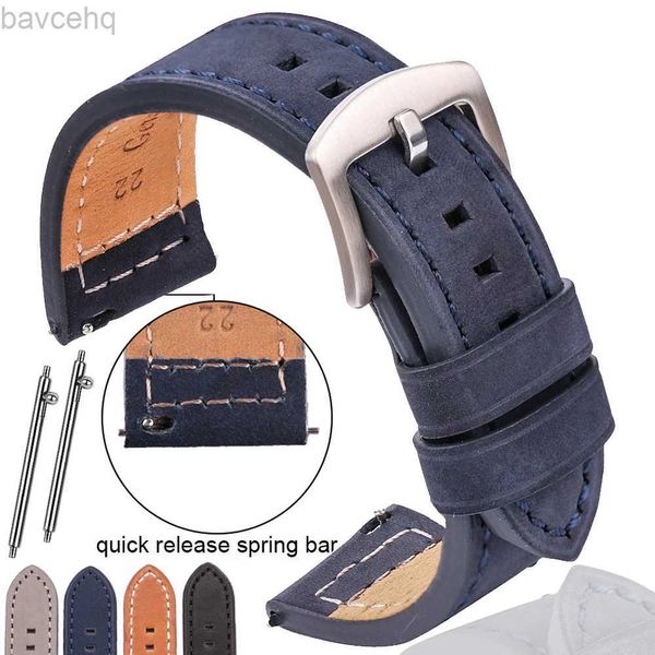 Uhrenarmbänder Originales Lederarmband mit schwarz-grau-braunem Denim-Armband, geeignet für Galaxy-Armband Damen 18 20 mm 22 mm 24 mm 24323