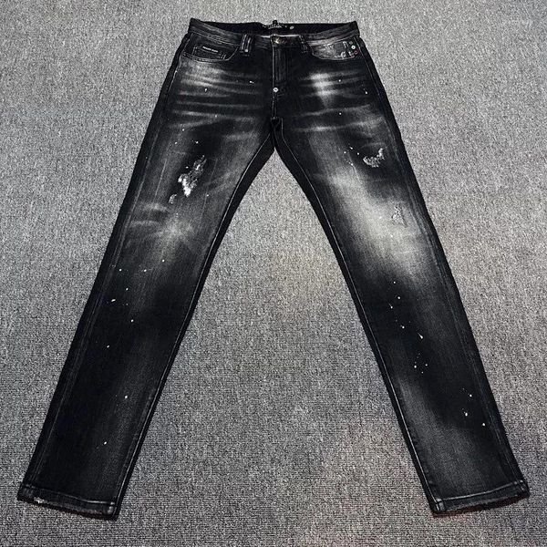 Pantaloni jeans da uomo Primavera Autunno Moda Classico di lusso Vestibilità maschile Pantaloni dritti di design casual di alta qualità