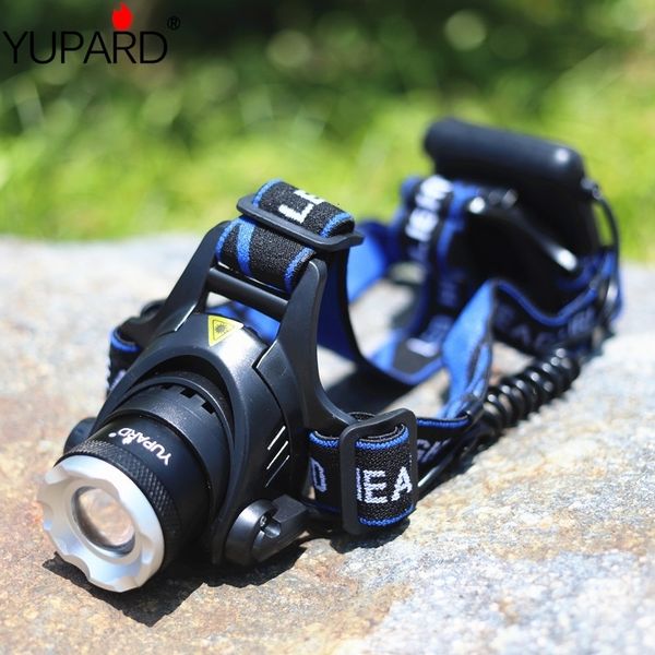 Yupard XM-L T6 LED Farol zoom foco alto brilho Farol Zoomable Ajustar lanterna de acampamento ao ar livre à prova d'água 4 * bateria AA 240323