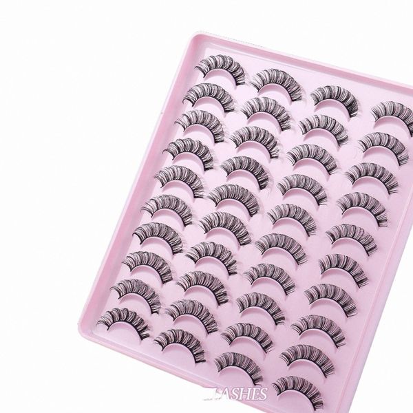 yothfliy 20 Paar russische Dd Mink False Eyeles Kit L Extensis Kit Full Extensis Make-up Pinsel Werkzeuge 60S9#