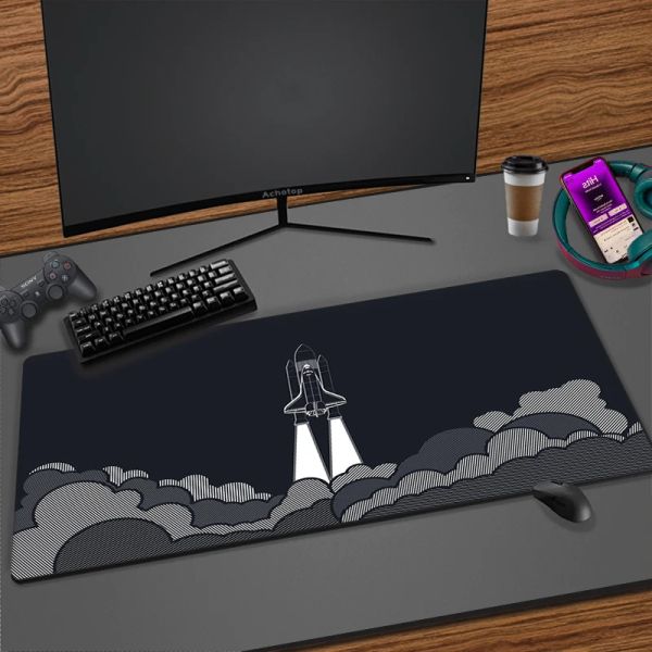 Коврики Space Большой коврик для мыши в стиле аниме Gamer Cute Kawaii XXL игровой коврик для мыши резиновый черный с запирающимся краем большой модный коврик для ноутбука и ноутбука
