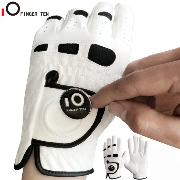 Handschuhe Langlebige Allwetter-Herren-Golfhandschuhe mit Ballmarker für die linke Hand LH für Rechtshänder-Golfergriff-Passform S M ML L XL Drop Shipping