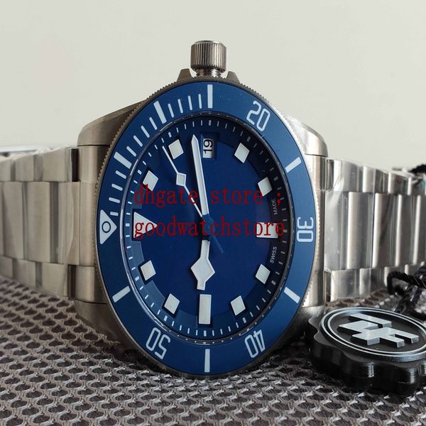 ZFF 2 orologi da polso uomo quadrante blu opaco automatico 42mm Cal 2824 orologi meccanici Master cassa in titanio spazzolato da uomo unidirezionale 292S