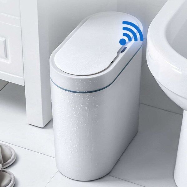 7L Smart Can Automático Doméstico Eletrônico Cozinha Lixeira Banheiro À Prova D 'Água Costura Estreita Sensor Bin