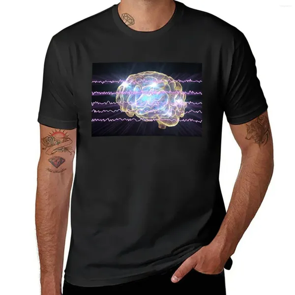 Canotte da uomo Elettroencefalogramma Onda cerebrale in stato di veglia T-shirt Magliette divertenti Camicia nera da uomo