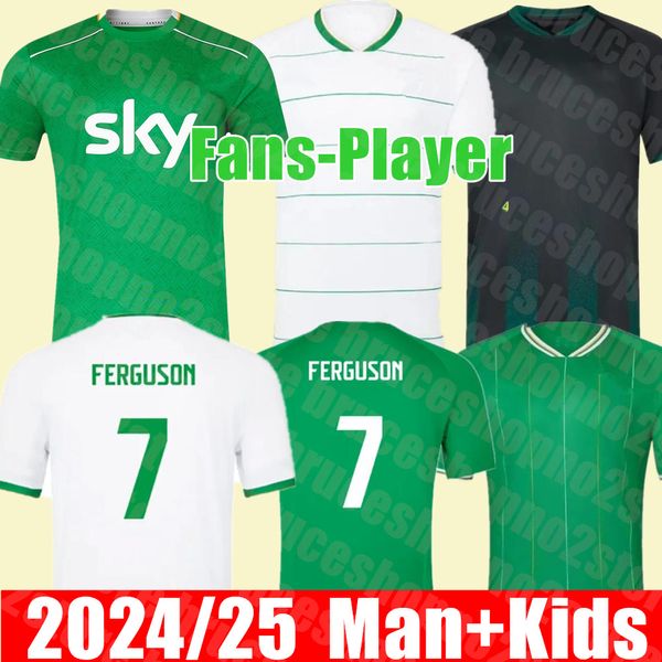 Novo 2024 2025 Clover Home Away Ireland Home Soccer Jerseys Kit Doherty Duffy Away Euro National Team Egan Brady Keane McCabe Camisa de Futebol Homens Crianças Uniforme