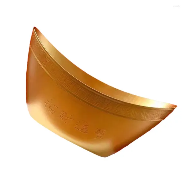 Envoltório de presente Feng Shui Lingote de Ouro Yuan Bao Chinês Riqueza Lingotes Tesouro Bacia Fruta Lanche Cesta Sorte Dinheiro Flor Balde